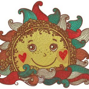 Fabulous sun embroidery design