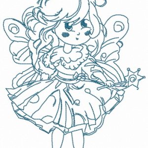 Fairy costume for little girl embroidery design