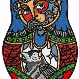 Fairy matryoshka embroidery design