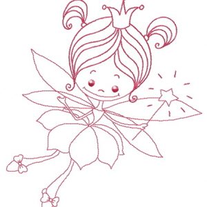 Fairy princess sketch embroidery design