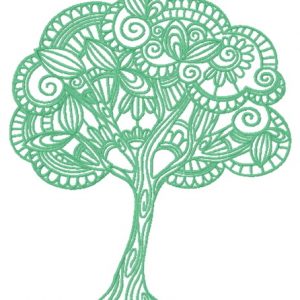 Fancy tree embroidery design