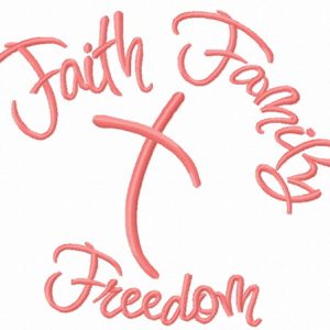 Faith, family, freedom 2 embroidery design