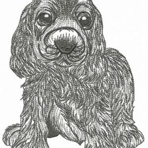 Faithful dog embroidery design