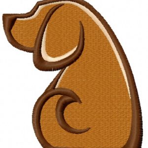 Faithful dog embroidery design