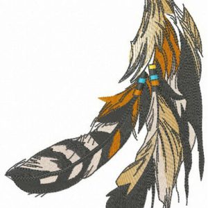 Falcon feathers embroidery design