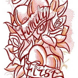 Family first embroidery design