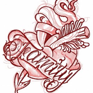 Family embroidery design