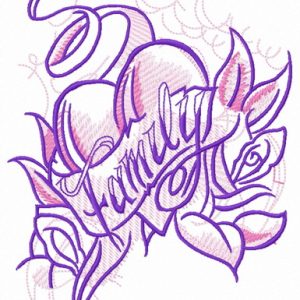 Family embroidery design