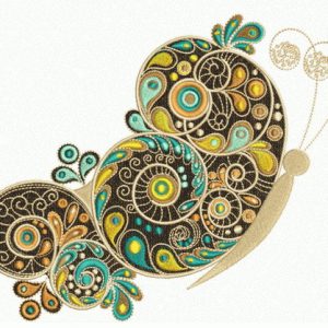 Fancy butterfly embroidery design