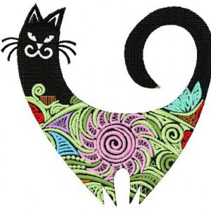 Fancy cat 2 embroidery design