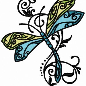 Fancy dragonfly 3 embroidery design