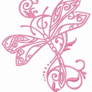 Fancy dragonfly 4 embroidery design
