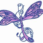 Fancy dragonfly embroidery design