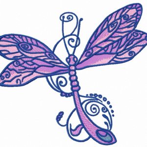 Fancy dragonfly embroidery design