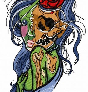 Fancy girl 2 embroidery design