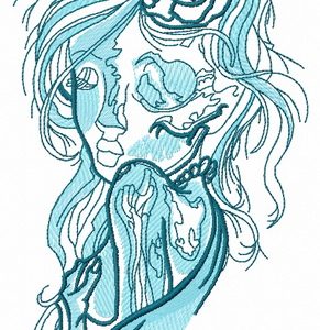 Fancy girl 3 embroidery design