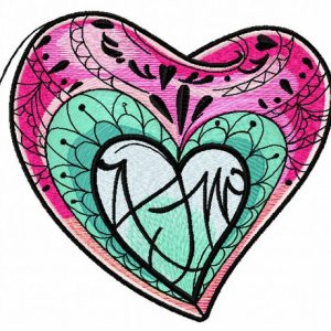 Fancy heart 2 embroidery design