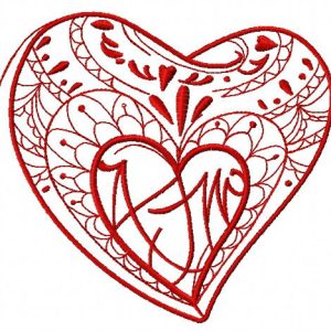 Fancy heart 3 embroidery design