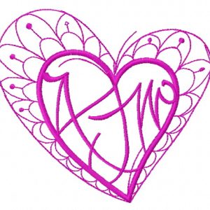 Fancy heart 5 embroidery design