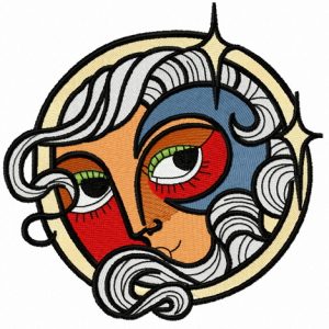 Fairy sun embroidery design