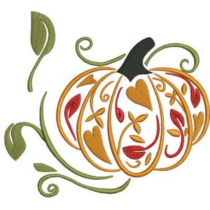 Fancy pumpkin embroidery design