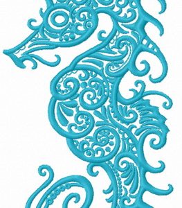 Fancy sea horse 2 embroidery design