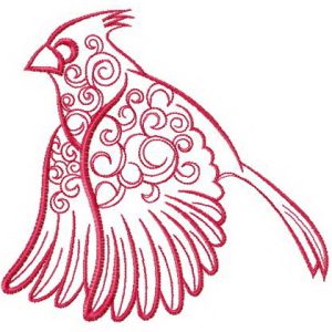 Fantastic common cardinal embroidery design