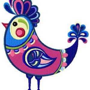 Fantastic hen embroidery design