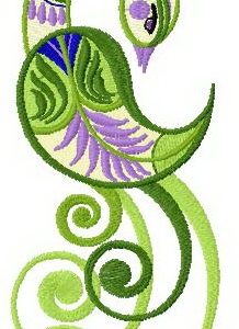 Fantastic swamp bird embroidery design