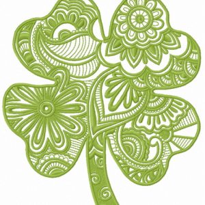 Fantasy clover embroidery design