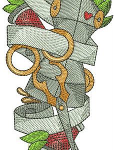Fashion designer's set embroidery design