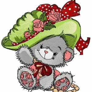 Fashion teddy bear 2 embroidery design