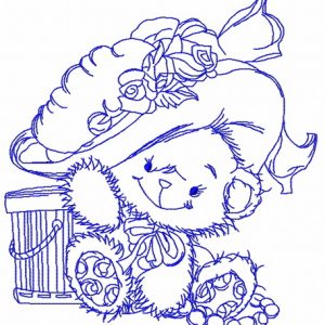 Fashion teddy bear 5 embroidery design