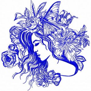 Fashionable sleeping girl 2 embroidery design