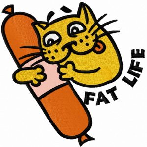 Fat life embroidery design