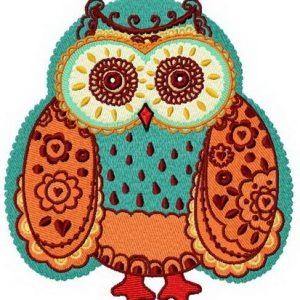 Fat owl embroidery design