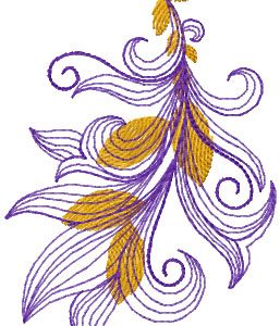 Gold feather embroidery design
