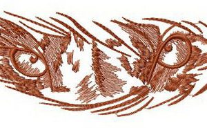 Feather with predator's eyes embroidery design