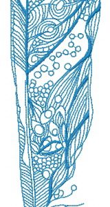Feather with spots embroidery design
