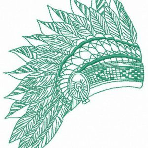 Feathered headdress embroidery design