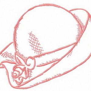Female hat embroidery design