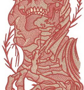 Female skeleton  embroidery design