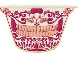 Female skull smile embroidery design