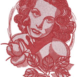 Femme fatale embroidery design