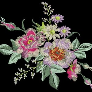 Field bouquet embroidery design