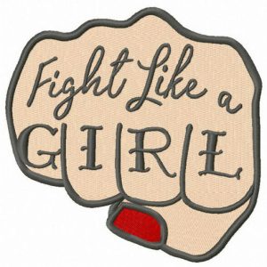 Fight like a girl fist embroidery design