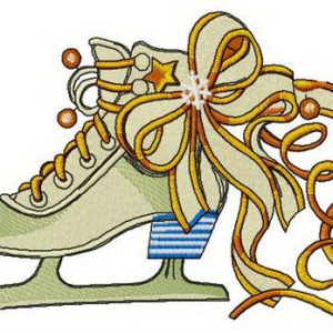 Figure skate embroidery design