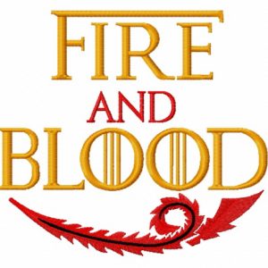 Fire and Blood embroidery design