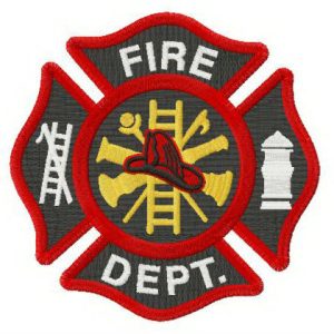 Fire Department Florian cross embroidery design