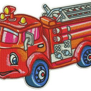 Fire engine embroidery design